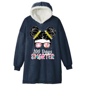 100 Days Smarter Student Hair Bun Hooded Wearable Blanket