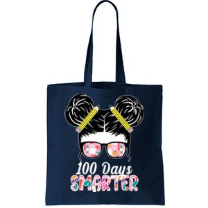 100 Days Smarter Student Hair Bun Tote Bag