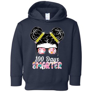 100 Days Smarter Student Hair Bun Toddler Hoodie