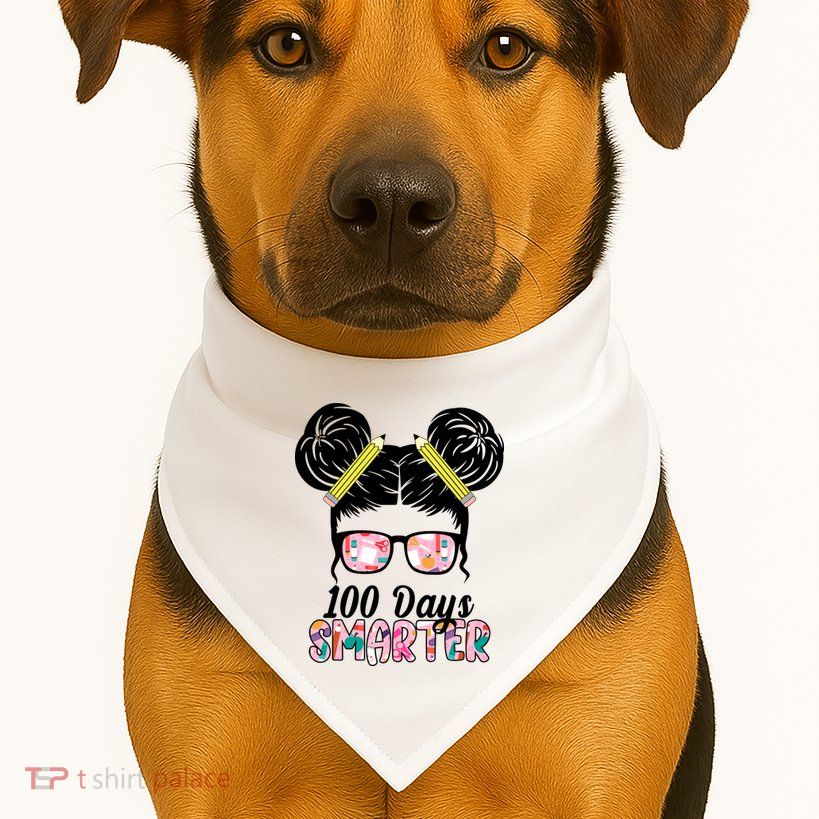 100 Days Smarter Student Hair Bun USA-Made Doggie Bandana