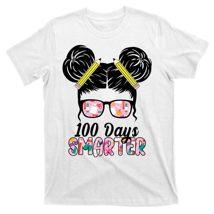 100 Days Smarter Student Hair Bun T-Shirt