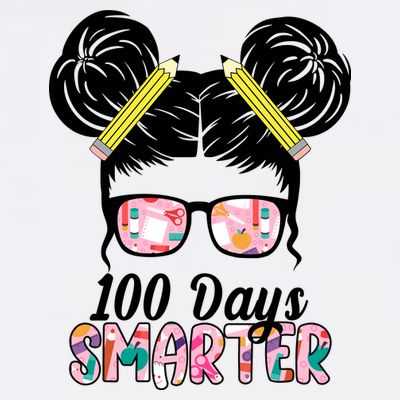100 Days Smarter Student Hair Bun T-Shirt