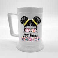 100 Days Smarter Student Hair Bun Beer Stein