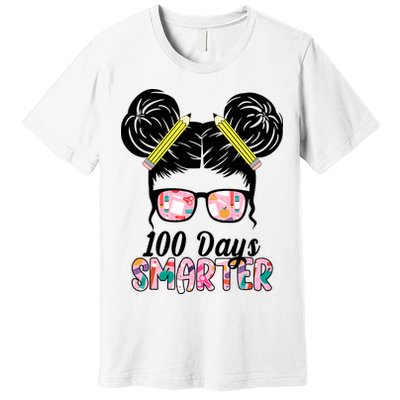 100 Days Smarter Student Hair Bun Premium T-Shirt