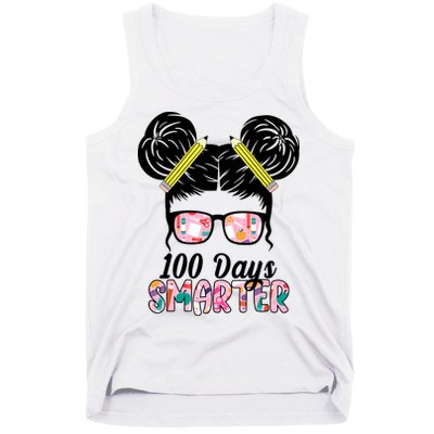 100 Days Smarter Student Hair Bun Tank Top