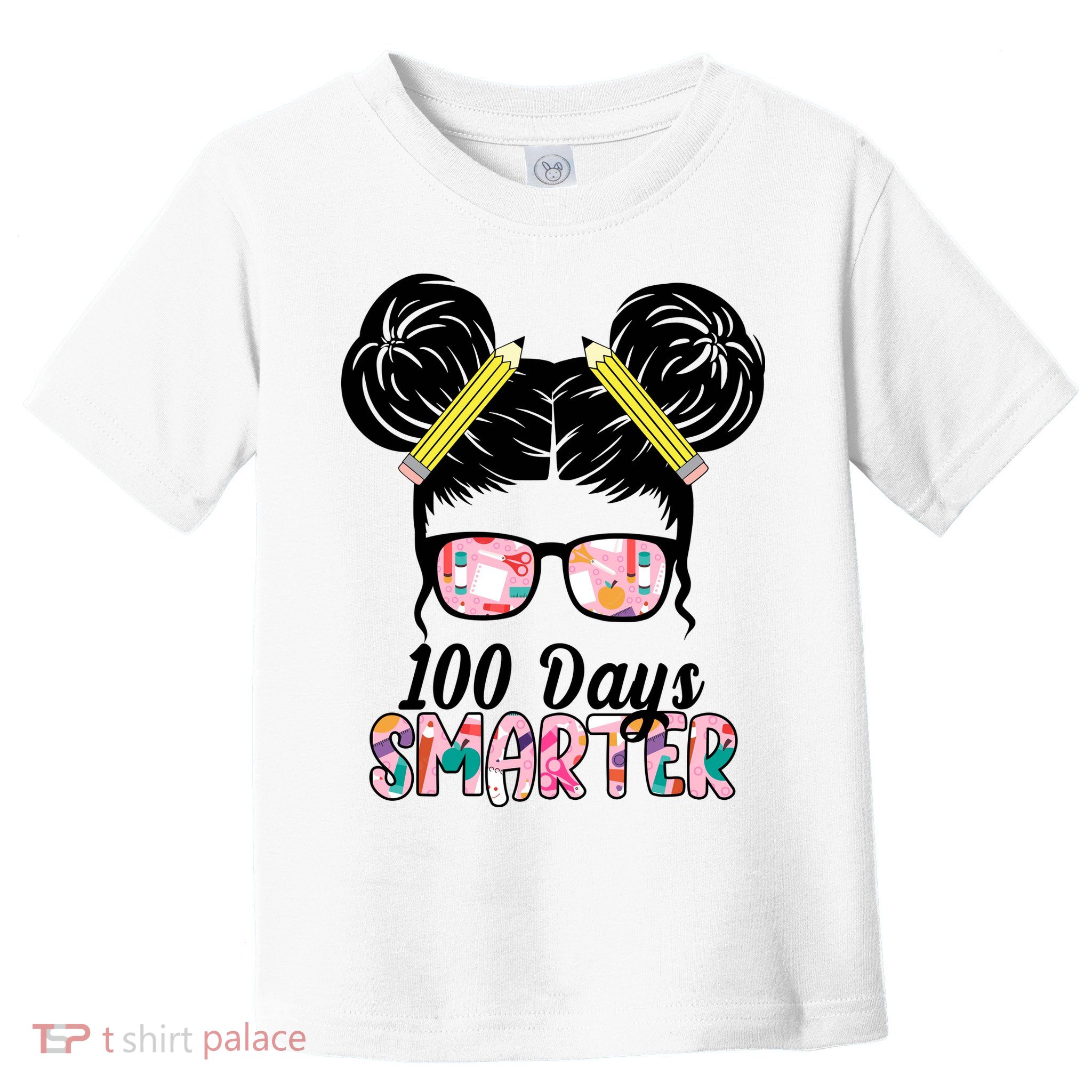 100 Days Smarter Student Hair Bun Toddler T-Shirt