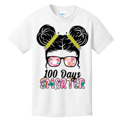 100 Days Smarter Student Hair Bun Kids T-Shirt