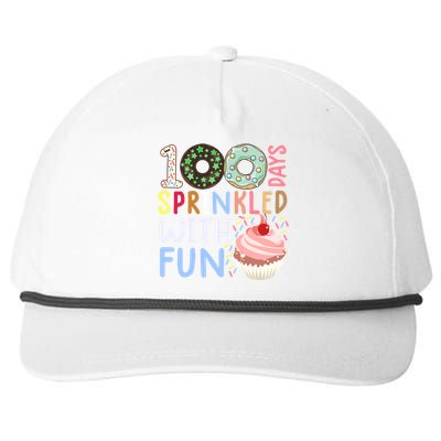 100 Days Sprinkled With Fun Meaningful Gift Cupcake 100 Days Of School Gift Snapback Five-Panel Rope Hat