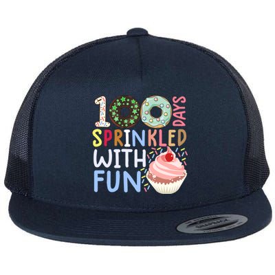 100 Days Sprinkled With Fun Meaningful Gift Cupcake 100 Days Of School Gift Flat Bill Trucker Hat