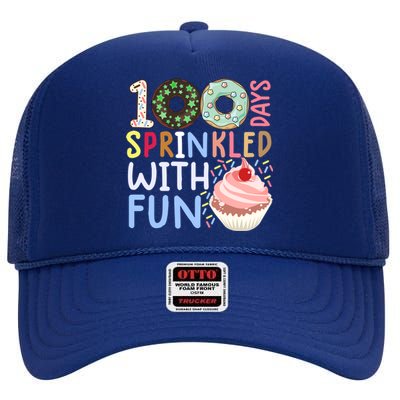 100 Days Sprinkled With Fun Meaningful Gift Cupcake 100 Days Of School Gift High Crown Mesh Back Trucker Hat