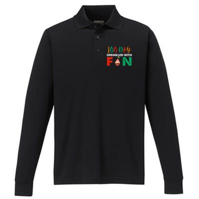 100 Days Sprinkled With Fun Teachers Candy Cream Design Meaningful Gift Performance Long Sleeve Polo