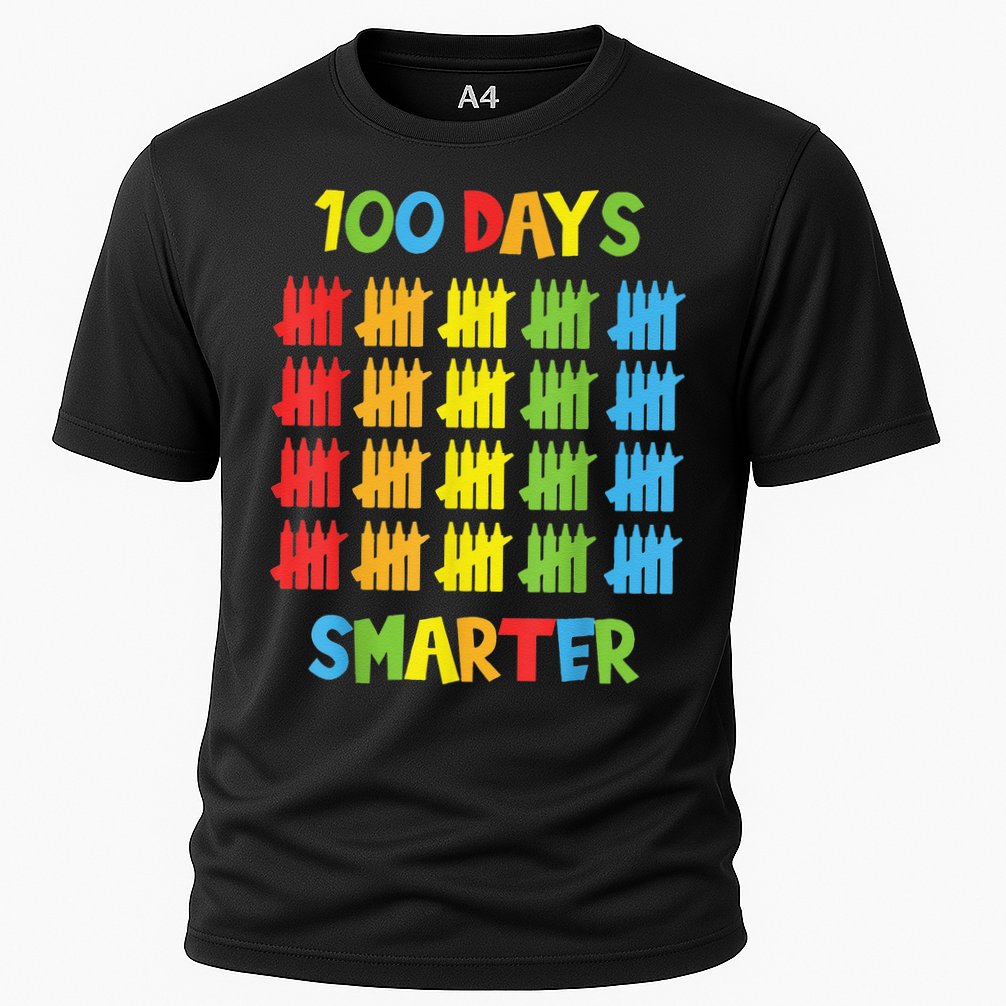 100 Days Smarter Teachers Child 100th Day of School Cooling Performance Crew T-Shirt