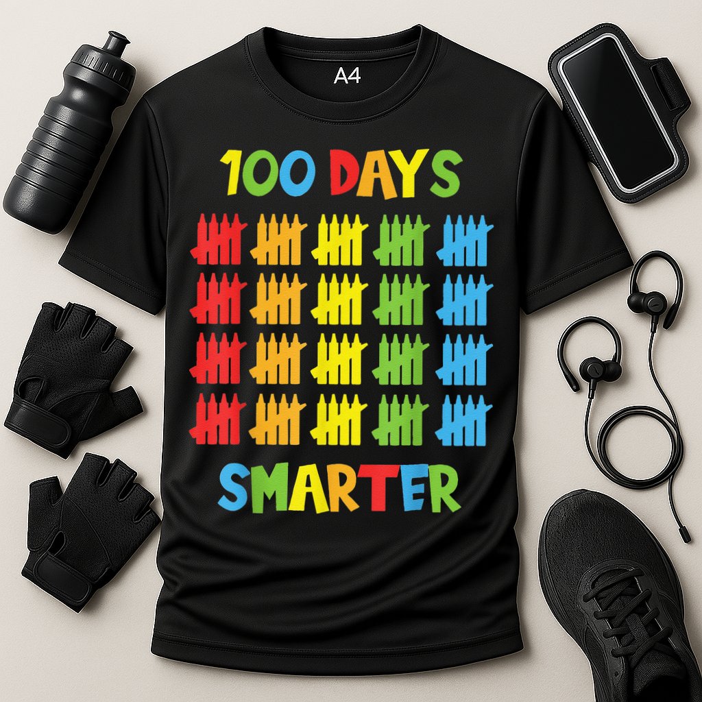 100 Days Smarter Teachers Child 100th Day of School Cooling Performance Crew T-Shirt