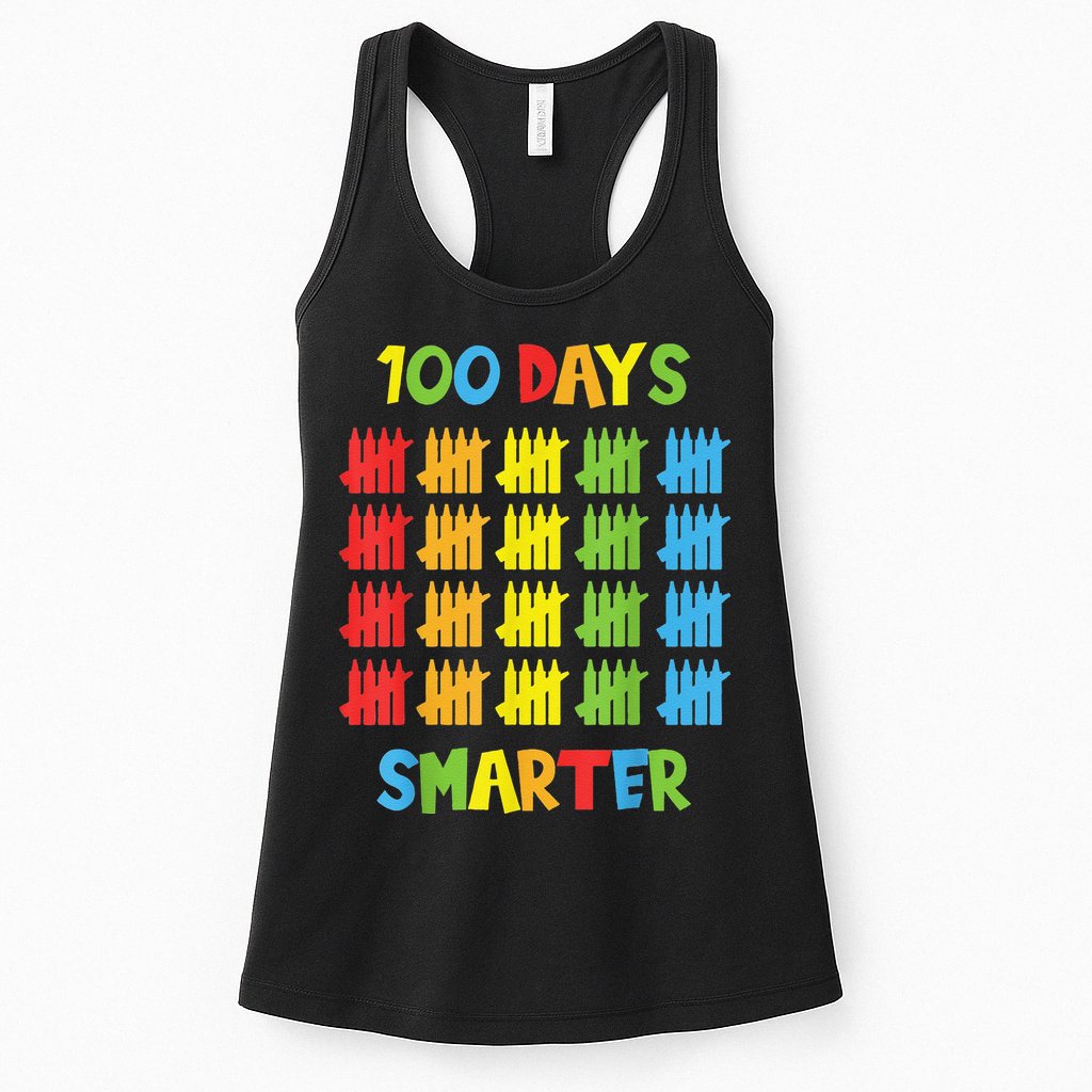 100 Days Smarter Teachers Child 100th Day of School Womens Tank Top