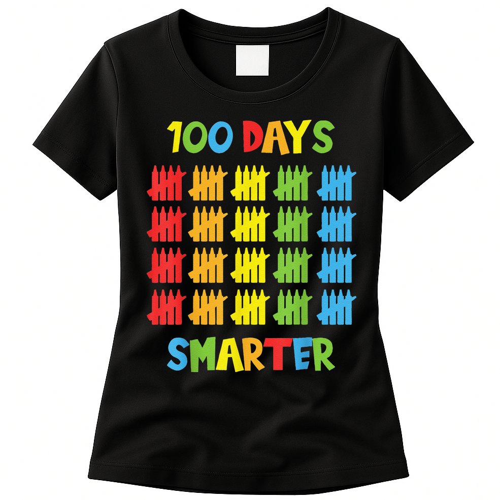 100 Days Smarter Teachers Child 100th Day of School Womens T-Shirt