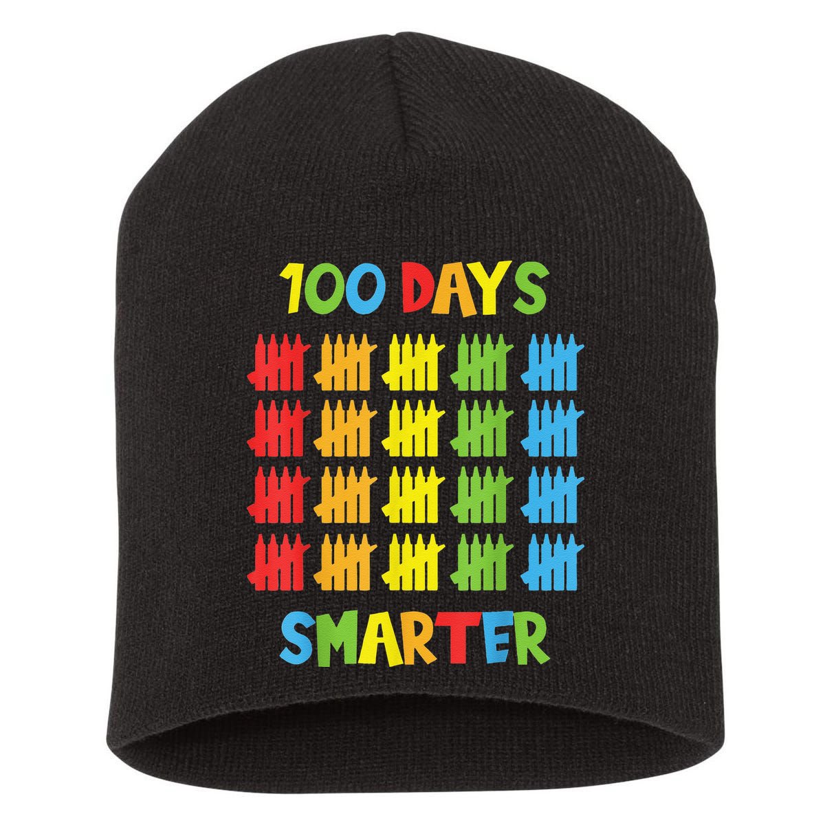 100 Days Smarter Teachers Child 100th Day of School Short Acrylic Beanie