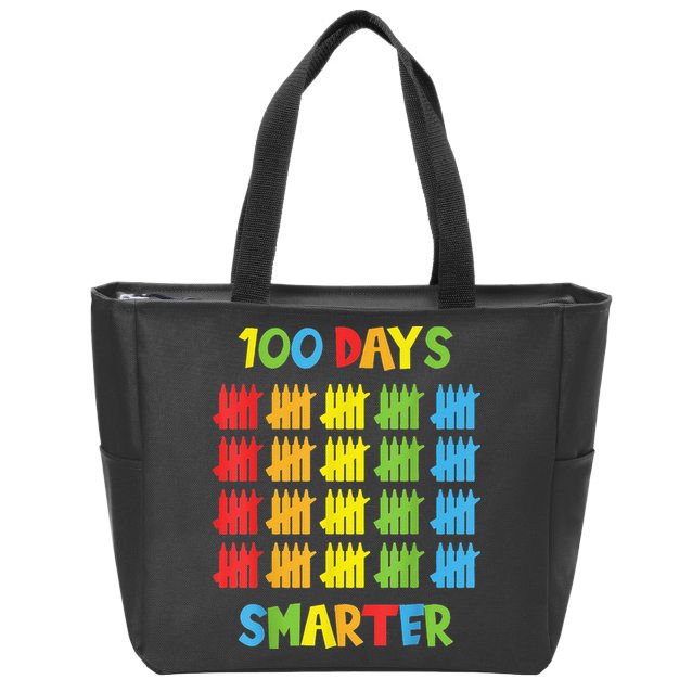 100 Days Smarter Teachers Child 100th Day of School Zip Tote Bag
