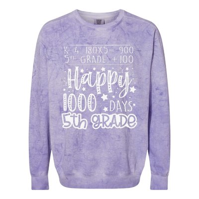 1000 Days Smarter Fifth Grade Teacher 100th Day Of School Colorblast Crewneck Sweatshirt