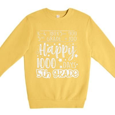 1000 Days Smarter Fifth Grade Teacher 100th Day Of School Premium Crewneck Sweatshirt