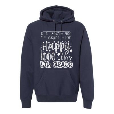 1000 Days Smarter Fifth Grade Teacher 100th Day Of School Premium Hoodie