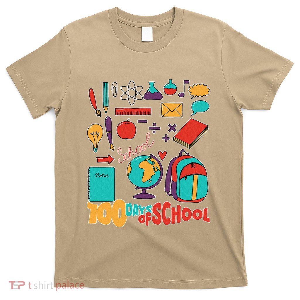 100 Days School Supplies Design T-Shirt