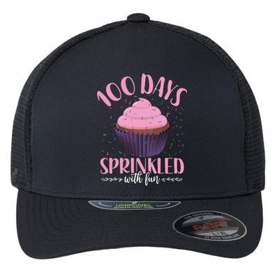 100 Days Sprinkled With Fun Teachers Cupcake 100th Day Gift Flexfit Unipanel Trucker Cap