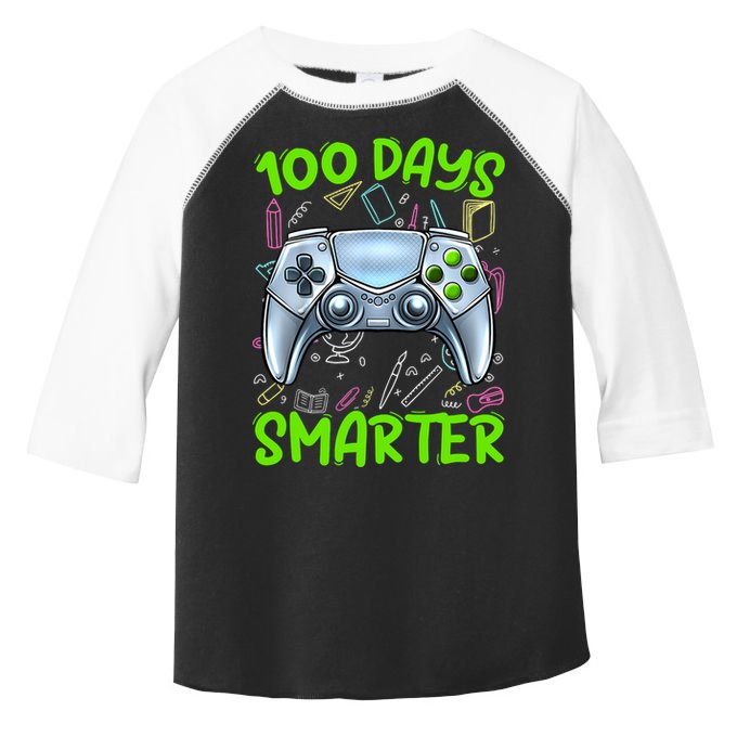100 Days Smarter Funny Gamer Video Games Gaming Gift Toddler Fine Jersey T-Shirt