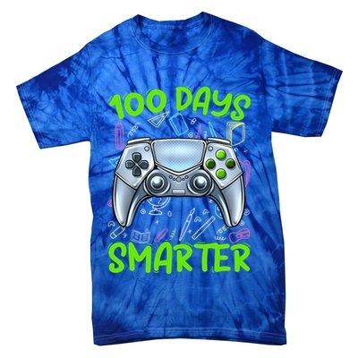 100 Days Smarter Funny Gamer Video Games Gaming Gift Tie-Dye T-Shirt
