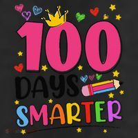 100 Days Smarter 100th Days Of School Gift 7 Panel Mesh Trucker Snapback Hat