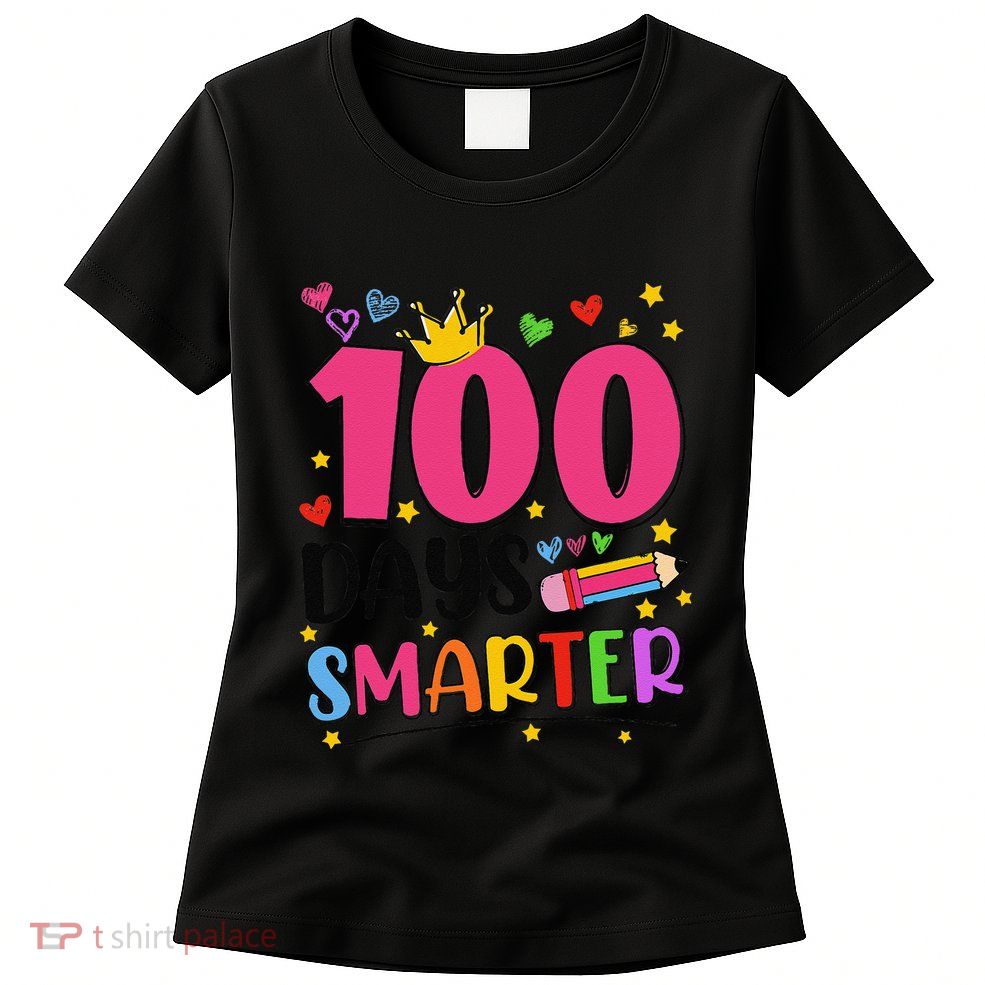 100 Days Smarter 100th Days Of School Gift Womens T-Shirt