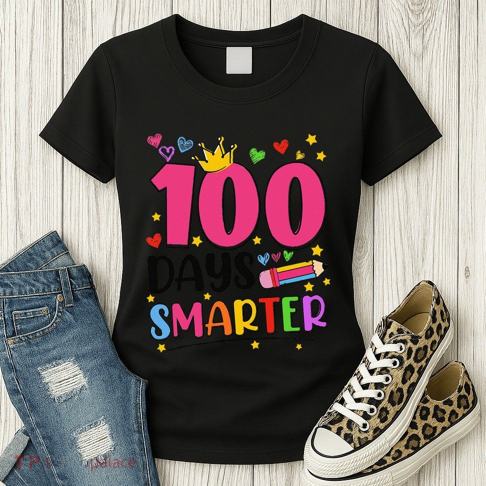 100 Days Smarter 100th Days Of School Gift Womens T-Shirt