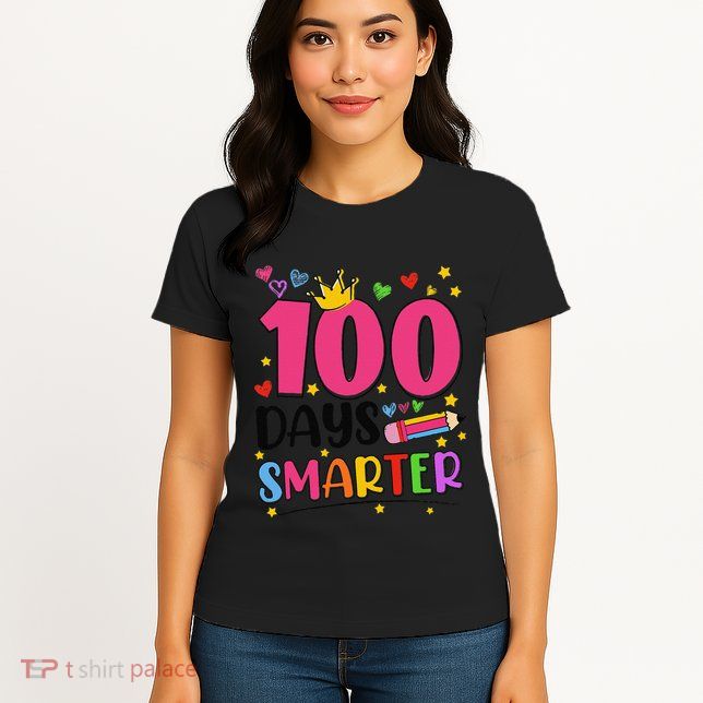 100 Days Smarter 100th Days Of School Gift Womens T-Shirt