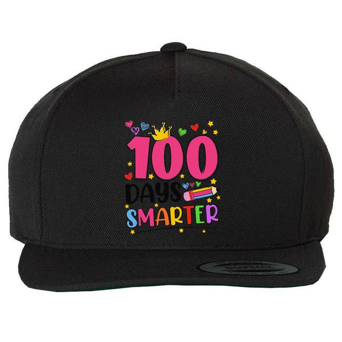 100 Days Smarter 100th Days Of School Gift Wool Snapback Cap