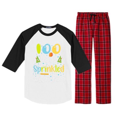 100 Days Sprinkled With Fun 100 Days Of School Gift Raglan Sleeve Pajama Set