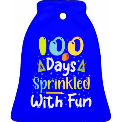 100 Days Sprinkled With Fun 100 Days Of School Gift Ceramic Bell Ornament