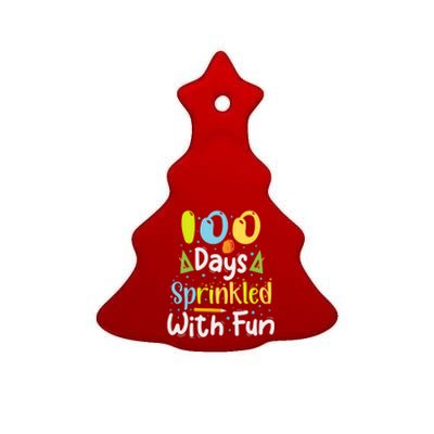 100 Days Sprinkled With Fun 100 Days Of School Gift Ceramic Tree Ornament