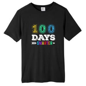 100 Days Smarter Teacher Or Student 100th Day Of School Tall Fusion ChromaSoft Performance T-Shirt