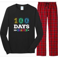 100 Days Smarter Teacher Or Student 100th Day Of School Long Sleeve Pajama Set