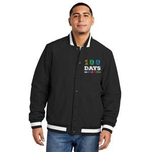 100 Days Smarter Teacher Or Student 100th Day Of School Insulated Varsity Jacket