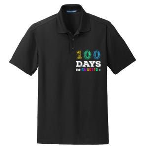 100 Days Smarter Teacher Or Student 100th Day Of School Dry Zone Grid Polo