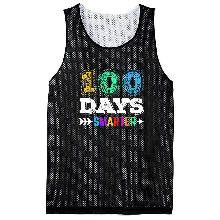 100 Days Smarter Teacher Or Student 100th Day Of School Mesh Reversible Basketball Jersey Tank