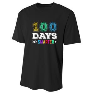 100 Days Smarter Teacher Or Student 100th Day Of School Performance Sprint T-Shirt