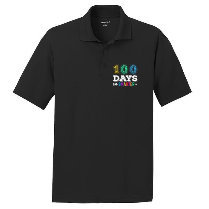 100 Days Smarter Teacher Or Student 100th Day Of School PosiCharge RacerMesh Polo