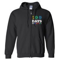 100 Days Smarter Teacher Or Student 100th Day Of School Full Zip Hoodie