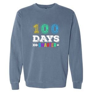 100 Days Smarter Teacher Or Student 100th Day Of School Garment-Dyed Sweatshirt