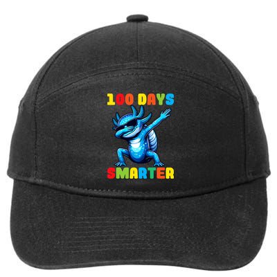 100 Days Smarter Axolotl 100 Days Of School Kindergarten 7-Panel Snapback Hat