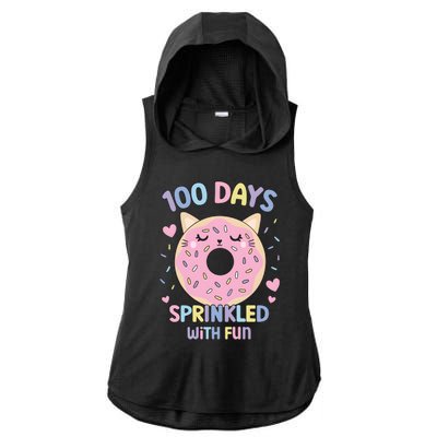 100 Days Sprinkled With Fun Donut School Ladies PosiCharge Tri-Blend Wicking Draft Hoodie Tank