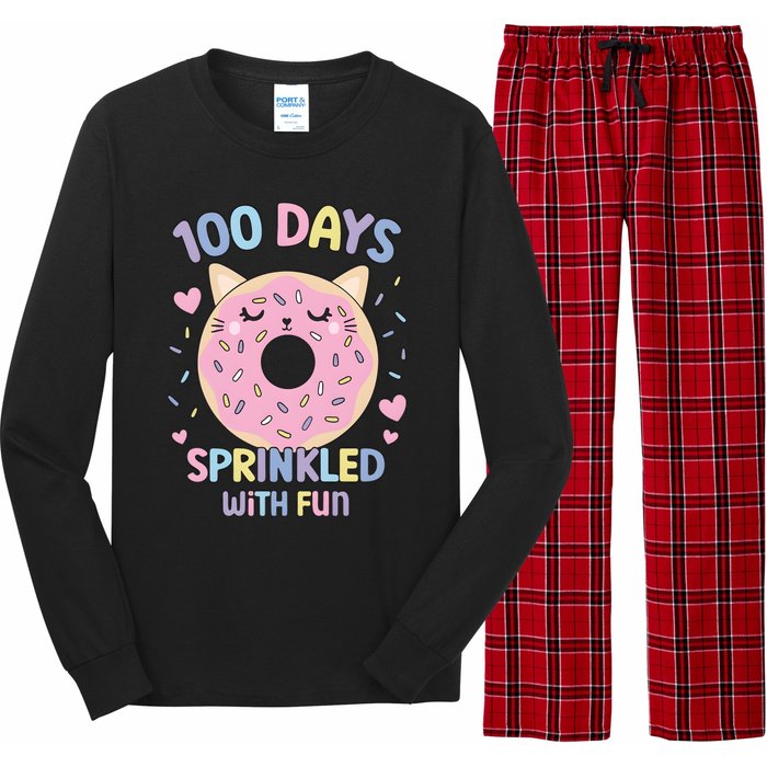 100 Days Sprinkled With Fun Donut School Long Sleeve Pajama Set