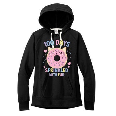 100 Days Sprinkled With Fun Donut School Women's Fleece Hoodie