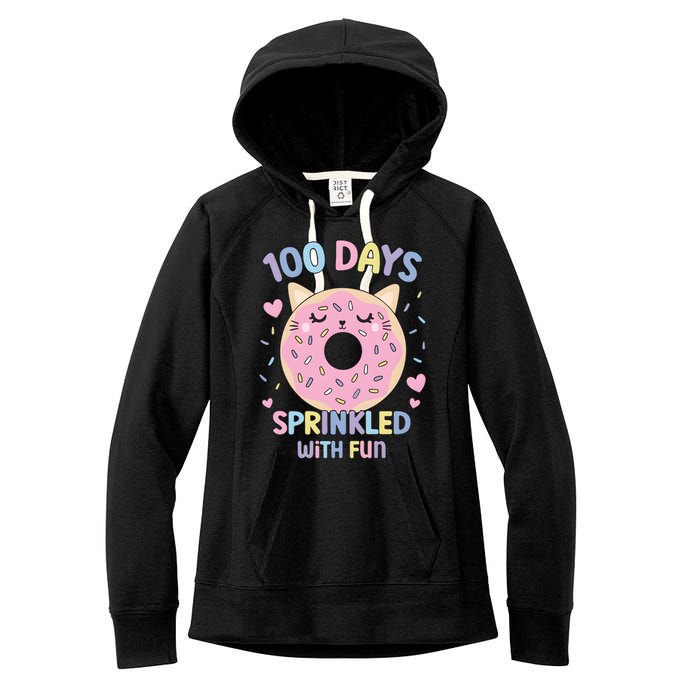 100 Days Sprinkled With Fun Donut School Women's Fleece Hoodie